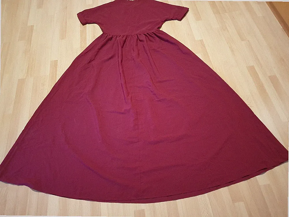 Shein Damen Kleid Sommer Lang Festlich Fledermausärmel G.38 bordeaux Top Zustand