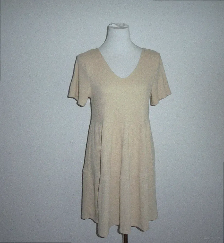 Shirtkleid A Linien Kleid Stufenkleid ❤ Babydoll Kleid Feinstrickrippkleid Gr. S