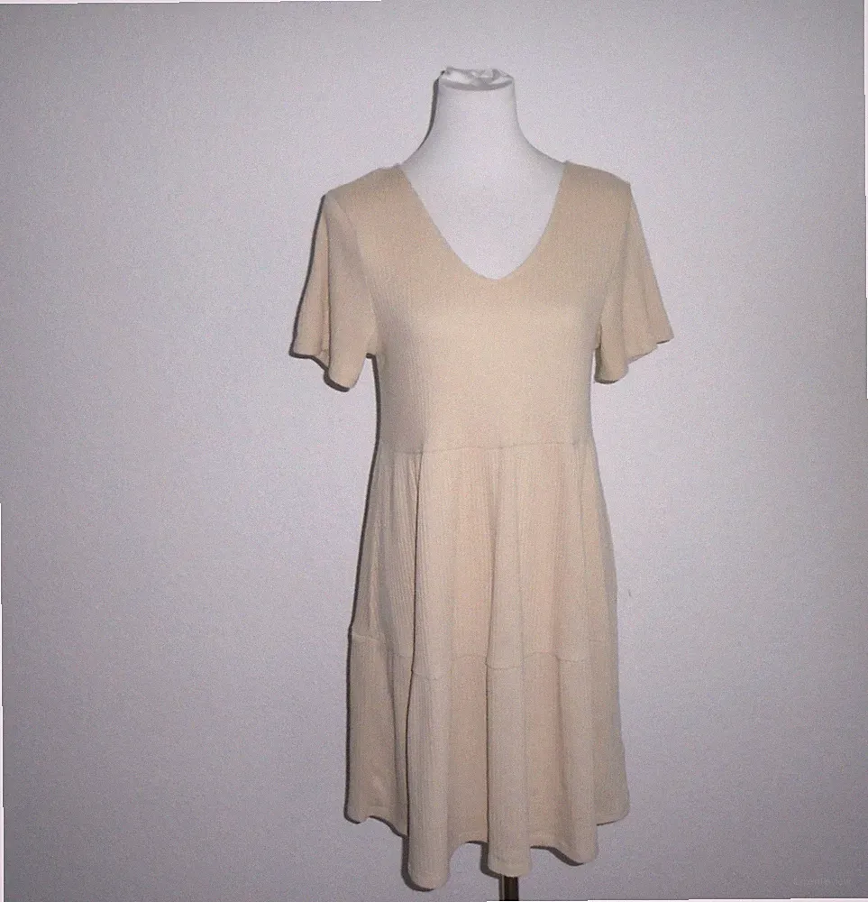 Shirtkleid A Linien Kleid Stufenkleid ❤ Babydoll Kleid Feinstrickrippkleid Gr. S