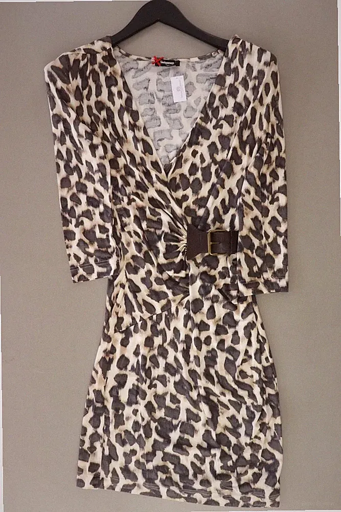 Sinéquanone Etuikleid Regular Kleid für Damen Gr. 36, S mit Tierdruck 3/4 Ärmel