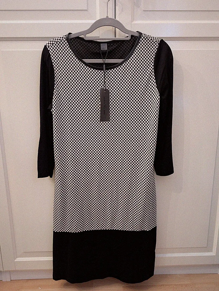 Sir Oliver s.oliver Damen Etuikleid Kleid Gr. 42 3/4-Ärmel schwarz weiß Neu