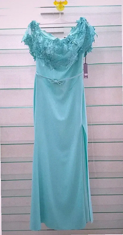 SOANI Festliches Abendkleid Lang Elegant Himmelblau Tiffany Gr. 50