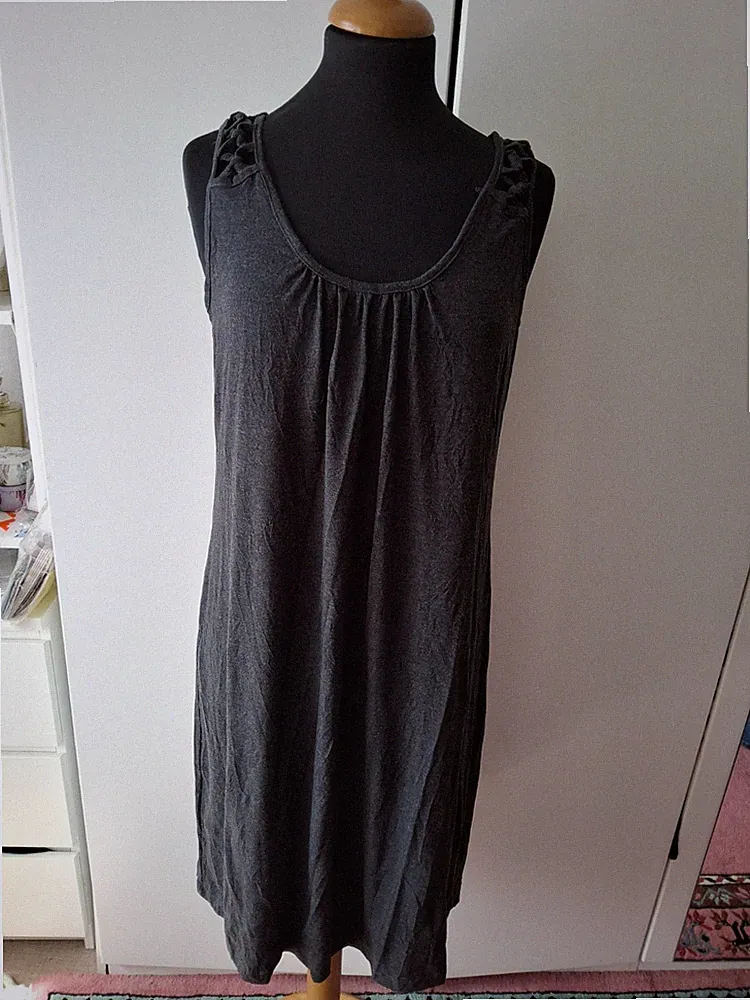 Sommer Baumwoll Sommerkleid Strandkleid, B.C. ärmellos, Bändchenflechtmuster
