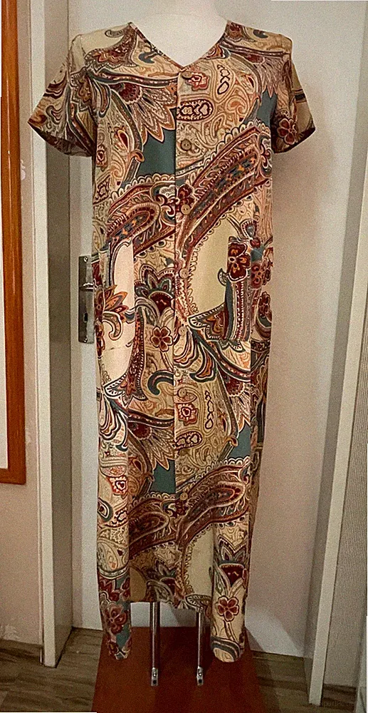 Sommer Maxikleid A-Linie Gr.XL Emery Rose Paisley Beige NEU