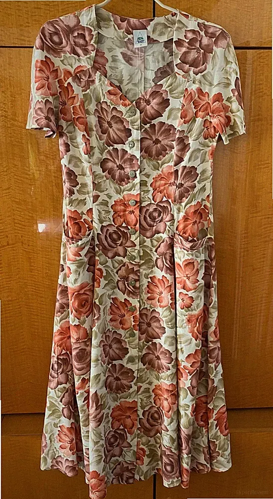 Sommer-Midikleid, 100% Viskose, herzförmiger Ausschnitt, New Tast (C&A), Gr. 40