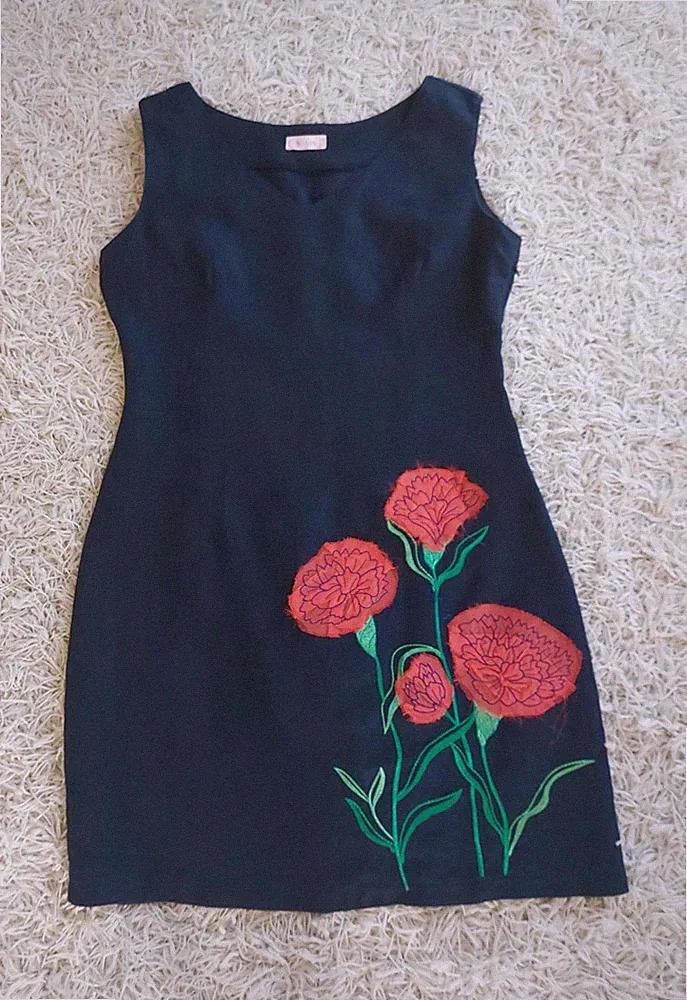 Sommerkleid 100% Leinen Gr 38, figurbetont
