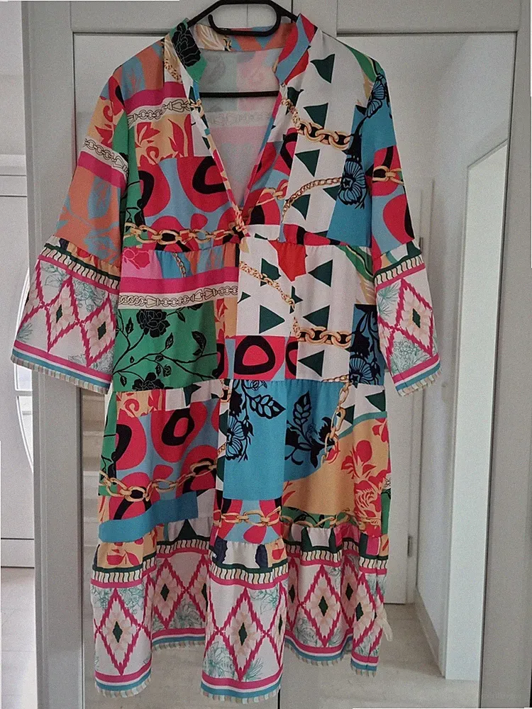 Sommerkleid 3/4 arm luftig Gr. 40