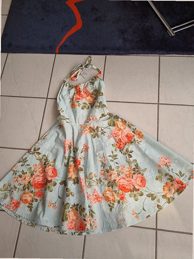 Sommerkleid 50er Jahre Stil Gr. M bunt Geblümt
