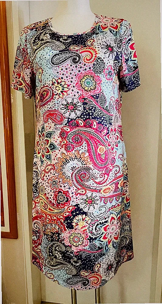 Sommerkleid A-Linie Gr.XL Paisley Bunt Neu