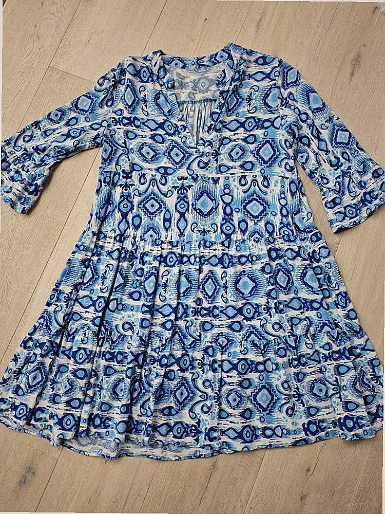 Sommerkleid blau weiß, Gr.36/38