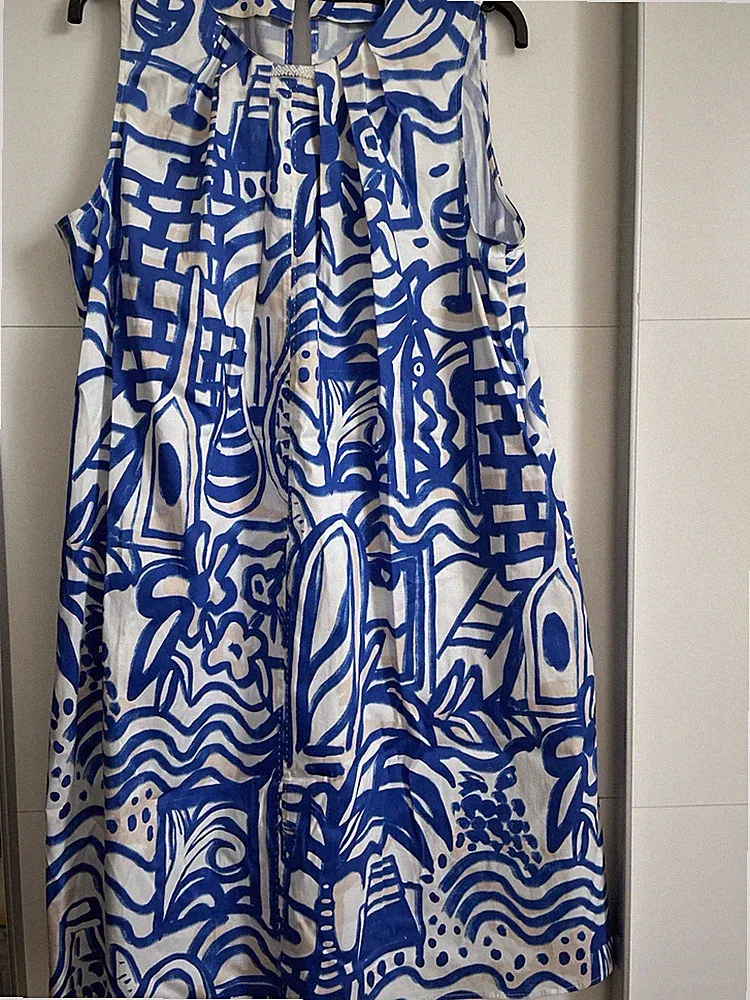 Sommerkleid blau Weiß Gr Xl