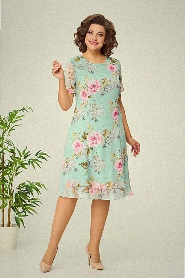 Sommerkleid/Brustumfang 120(+2cm)/Taille 116cm/Länge 104cm/Chiffon Kleid/Neu