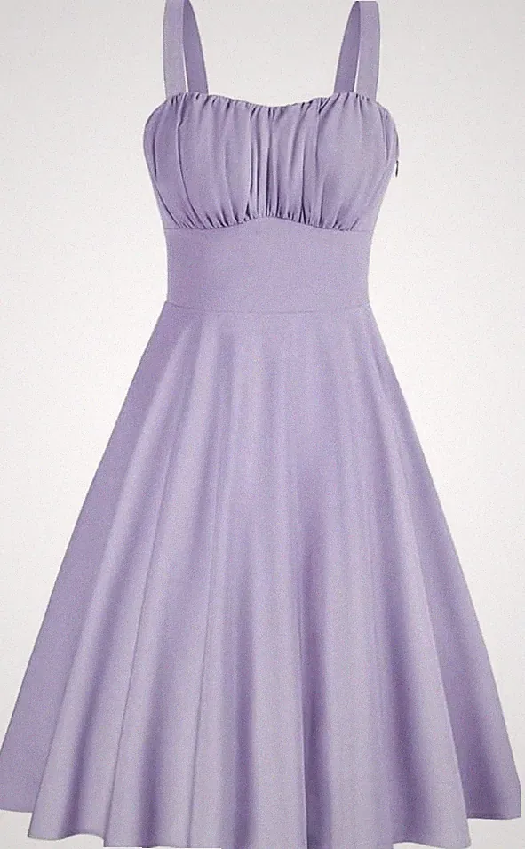 Sommerkleid Damen Ausgestellt Violett A-Linie Plissiert L