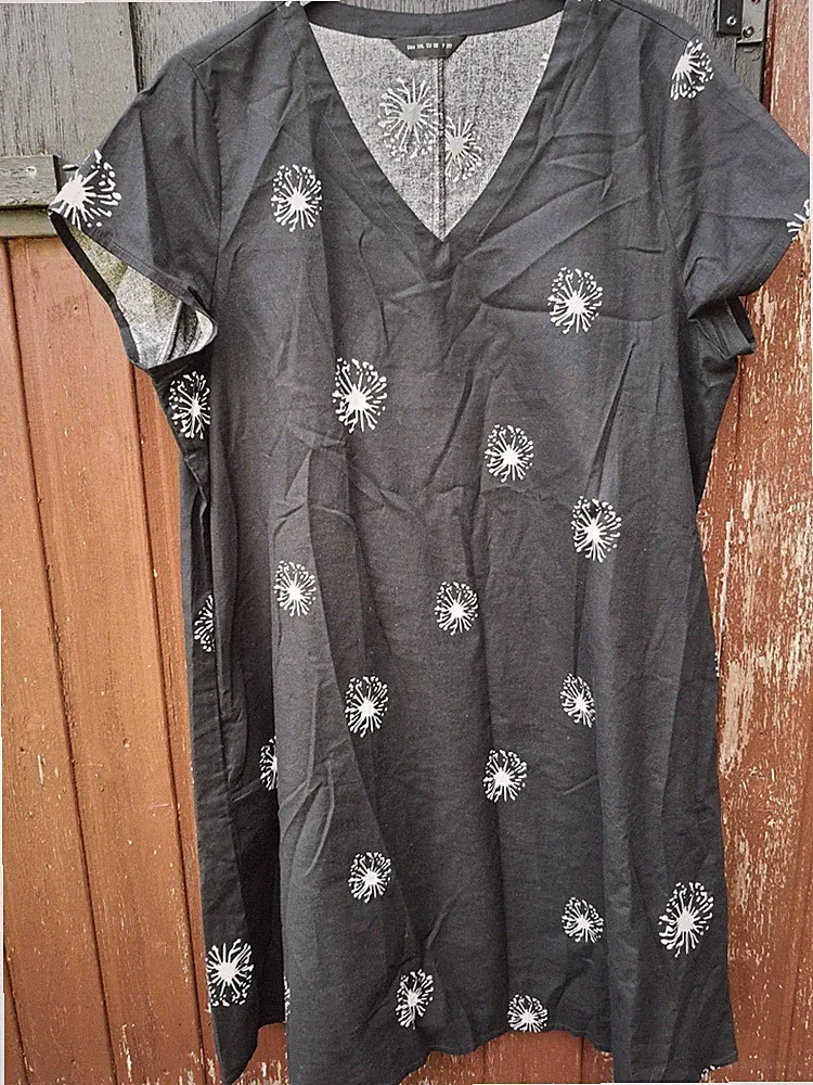 Sommerkleid Gr. 52 XXL mit Taschen Pusteblumen Große Größen