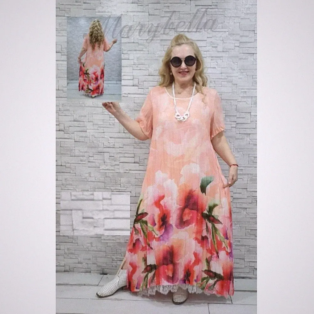 Sommerkleid Größe 44/Brustumfang 106cm/A-Linie/Chiffonkleid/Italien/Länge 125 cm
