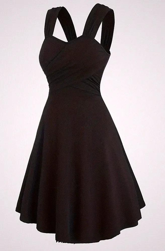 Sommerkleid in Wickeloptik, Schwarz Gr. M. A Linien Kleid