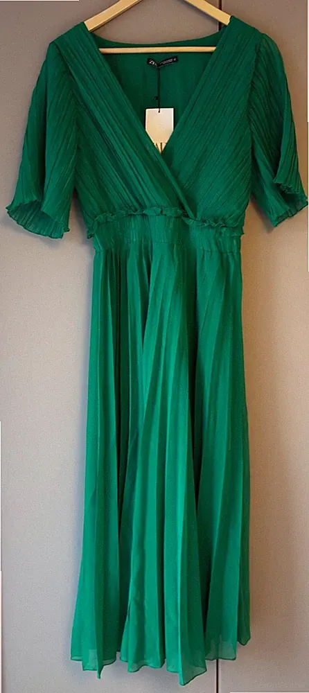 Sommerkleid/ Kleid Hochzeitsgast, A-Linie, ZARA, grün, nagelneu, Größe S