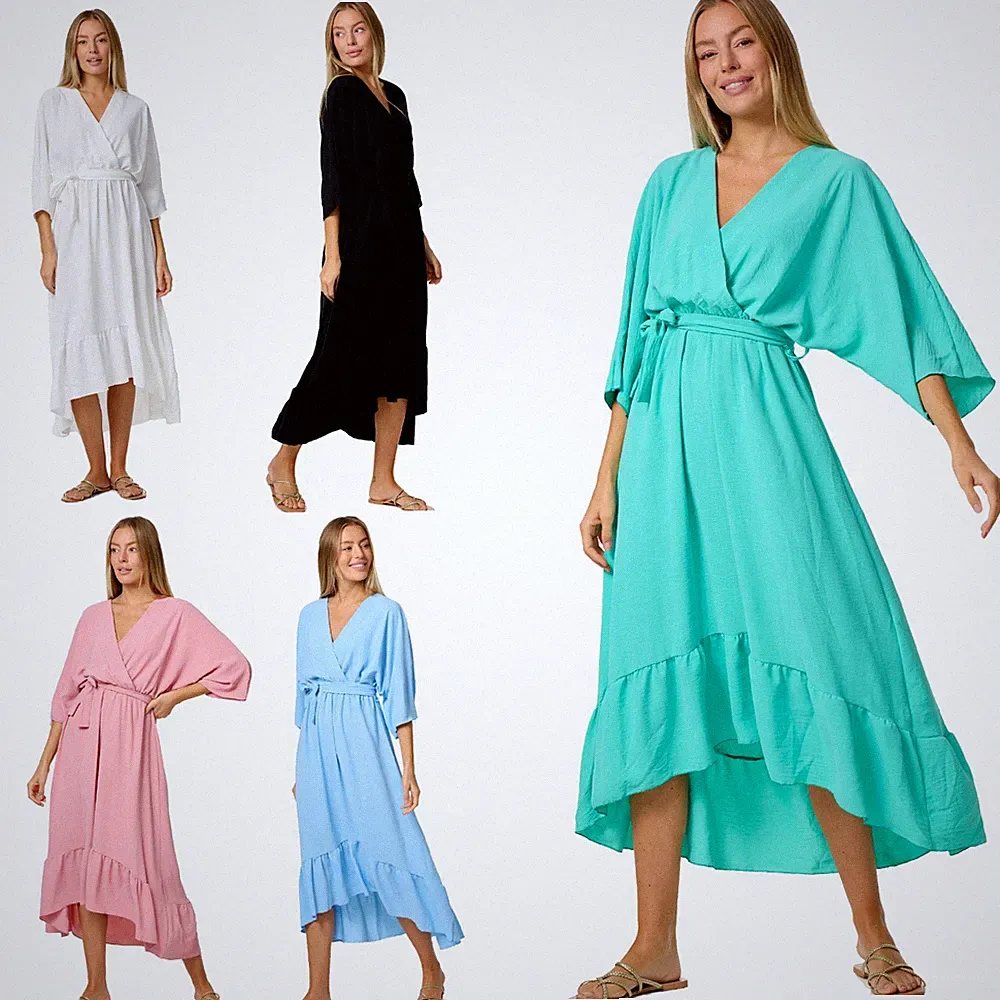 Sommerkleid Kleid Maxi Rüschen Sommer Feminines langes Damen PM25 PM SELECTED