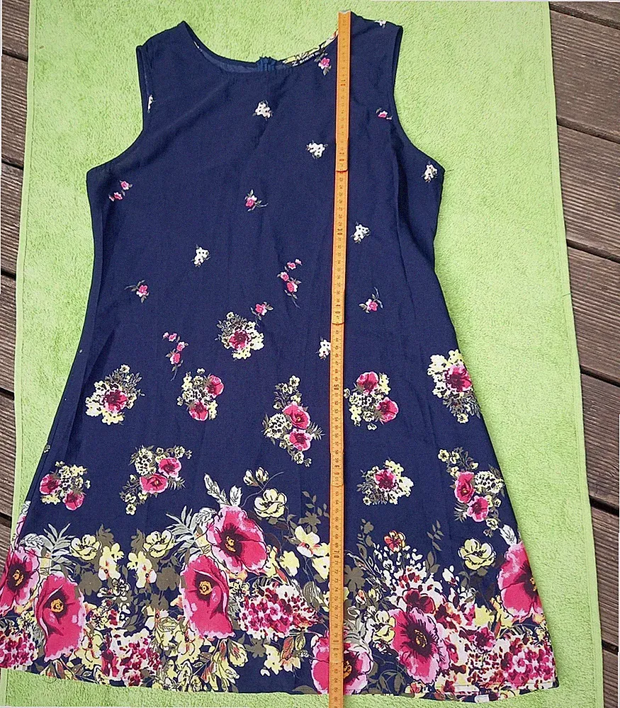 Sommerkleid marine rosa A-Linie Gr. L