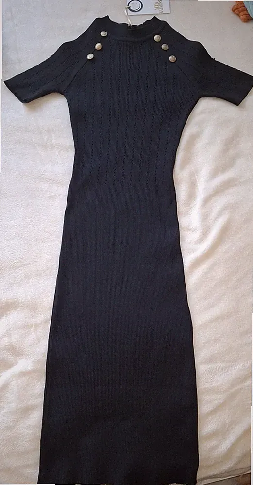 Sommerkleid Schwarz *Gr 36-44 Figurbetont*Stretch*A-Linie *NEU* mit Etikett