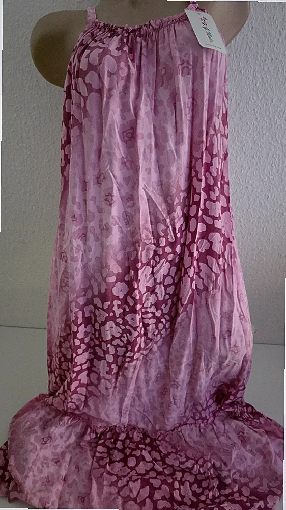 Sommerkleid Strandkleid ohne Arm Rosa A-Linie weit geschnitten Gr 48-50 Italy