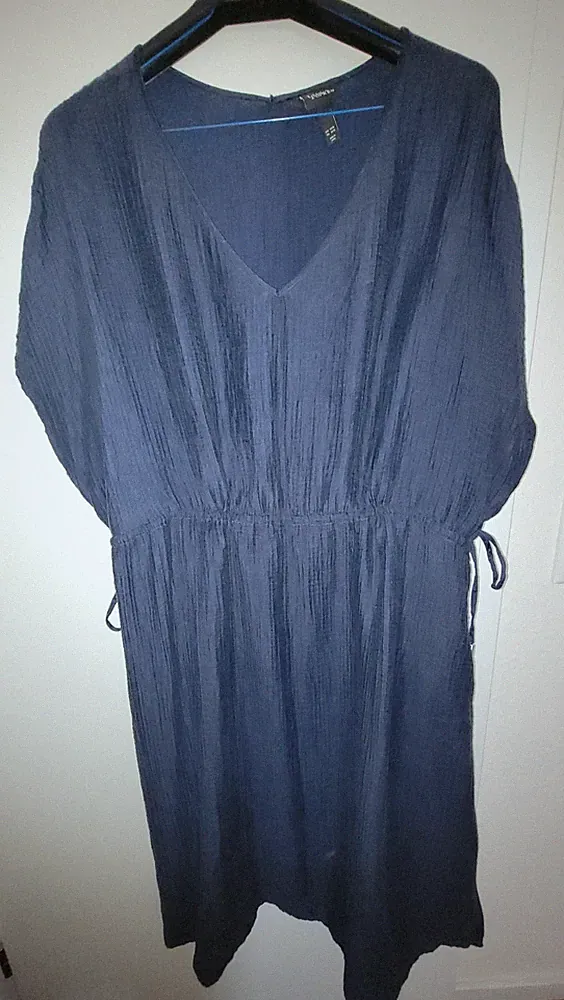 Sommerkleid Ulla Popken, Gr54/56, dunkelblau, Taschen, Bindegurt Top