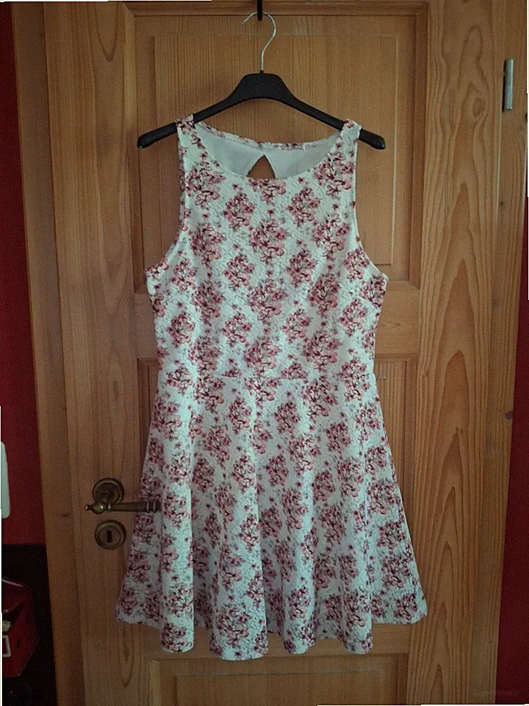 Sommerkleid zweilagig zuckersüß geblümt Gr.: S M 38 40 A-Linie mini festlich