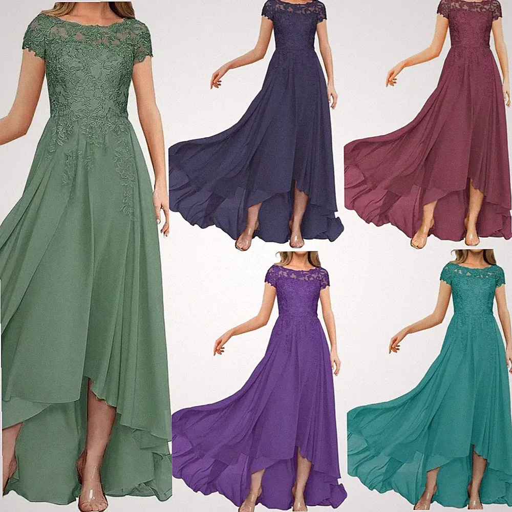 Spitze Brautmutterkleider Kurzarm Abendkleider Für Hochzeit Hochzeitsgast Kleid