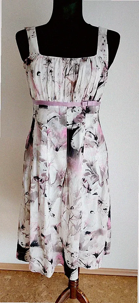 STEILMANN A-Linien-Kleid Gr. 36, weiß/mehrfarbig, Baumwolle 100%, Ärmellos Midi