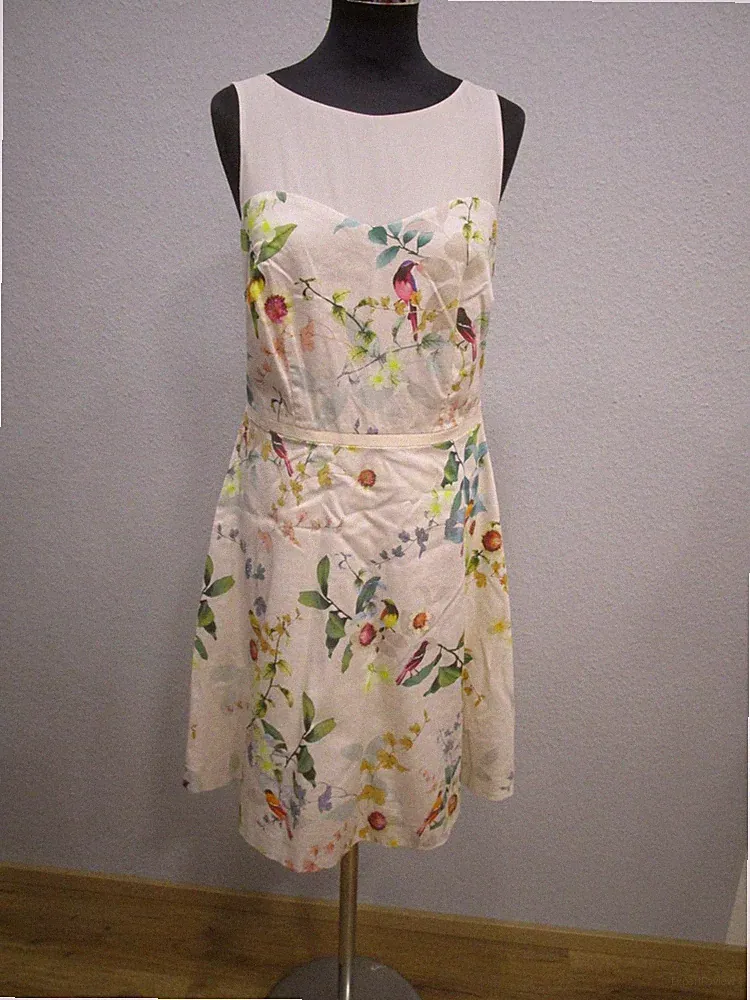 Steps Kleid ärmellos tailliert Blumenmuster bunt Gr.38 (L128-12)