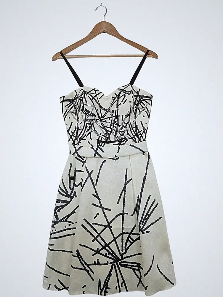 STRADA A-Linien Kleid Damen Kleid Gr. DE 32 creme Elegant