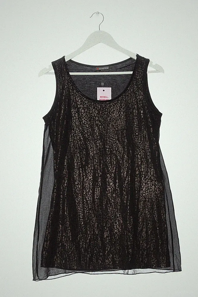 STREET ONE A-Linien Kleid Damen Kleid Gr. DE 36 schwarz-goldfarben Elegant