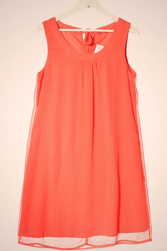 STREET ONE A-Linien Kleid Damen Kleid Gr. DE 38 neonorange Casual-Look