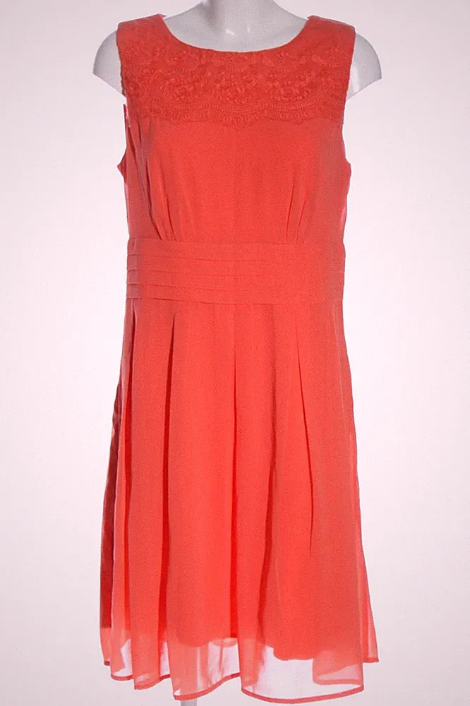 STREET ONE A-Linien Kleid Damen Kleid Gr. DE 40 orange Casual-Look