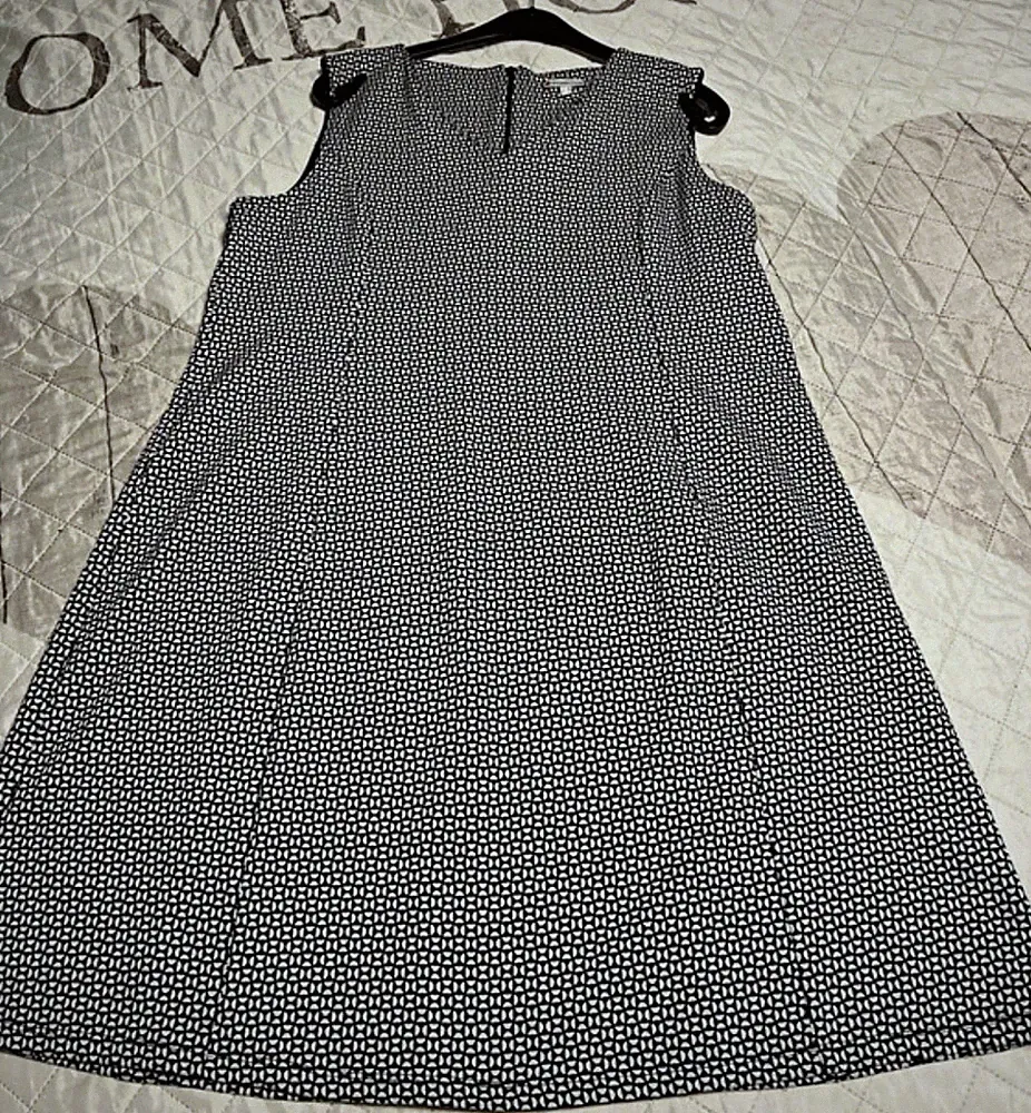 Street One Damen Midi A-Linien-Kleid geometrisch V-Ausschnitt ärmellos Gr.44
