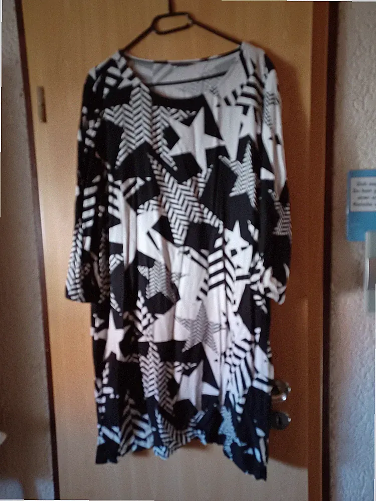 Street One Kleid, Gr. 46, Schwarz-Weiss, tolles Muster Ungetragen-nur Gewaschen!
