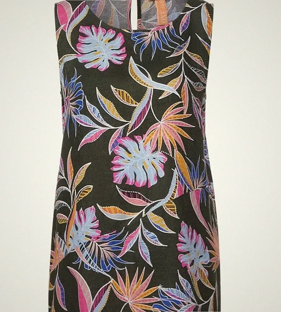 Street One Leinenkleid ärmellos und knielang aus Leinen Gr.40