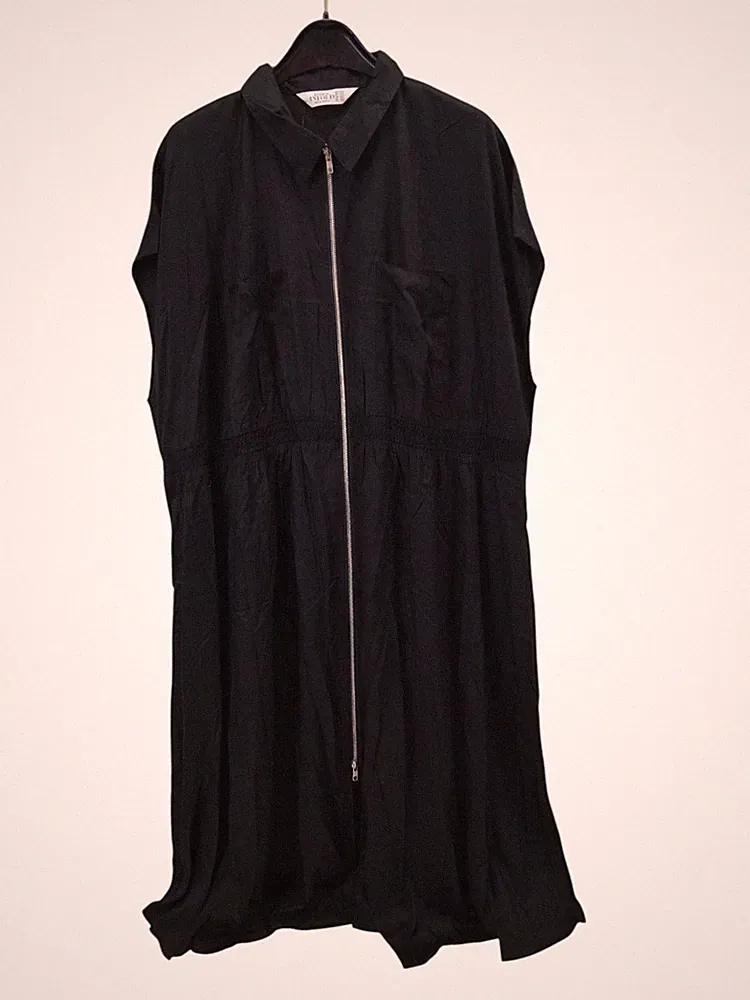 Studio Untold Damen Maxikleid A-Linie schwarz Reißverschluss Gr. 54/56
