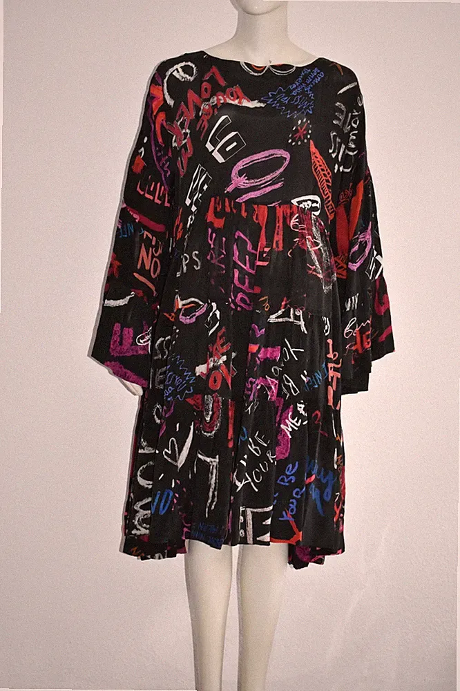 Stufenkleid ✨ Kleid Dress mit weiten Fledermausärmeln ✨ TOP Zustand - M / L