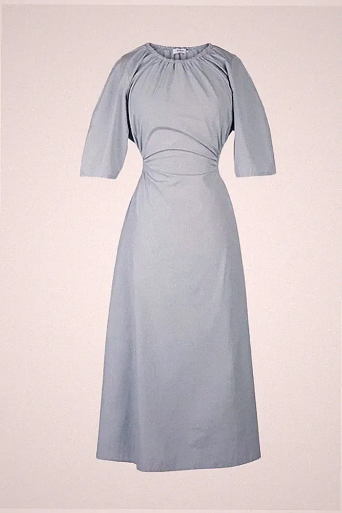 Stylein Jarma Kleid Blau Damen Gr. S Midi Elegant A-Linie Rundhals Halbarm