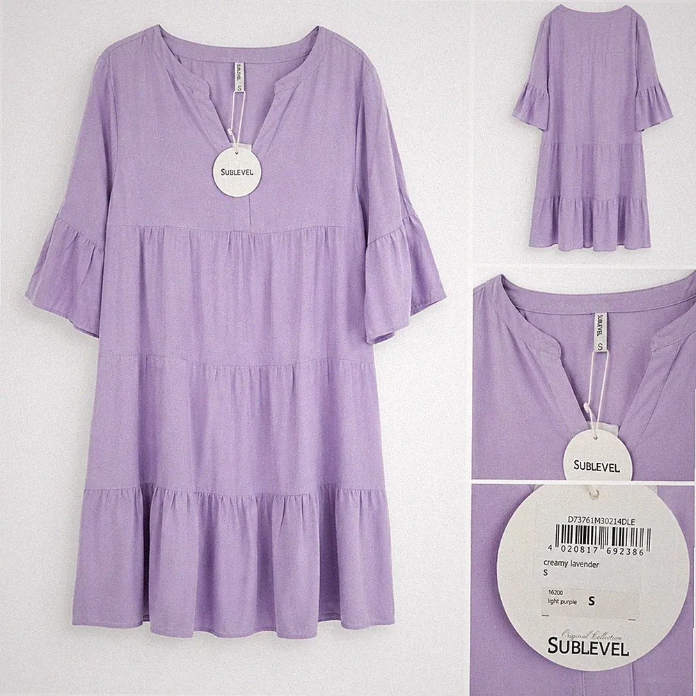 Sublevel Damen Kleid Damenkleid Shirtkleid Boho Tunika Sommerkleid 3/4 LSL-413