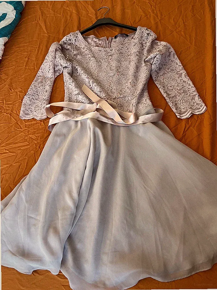 Suddenly Princess Damen Kleid Gr. 36 Grün Midi A-Linie Spitze V-Ausschnitt