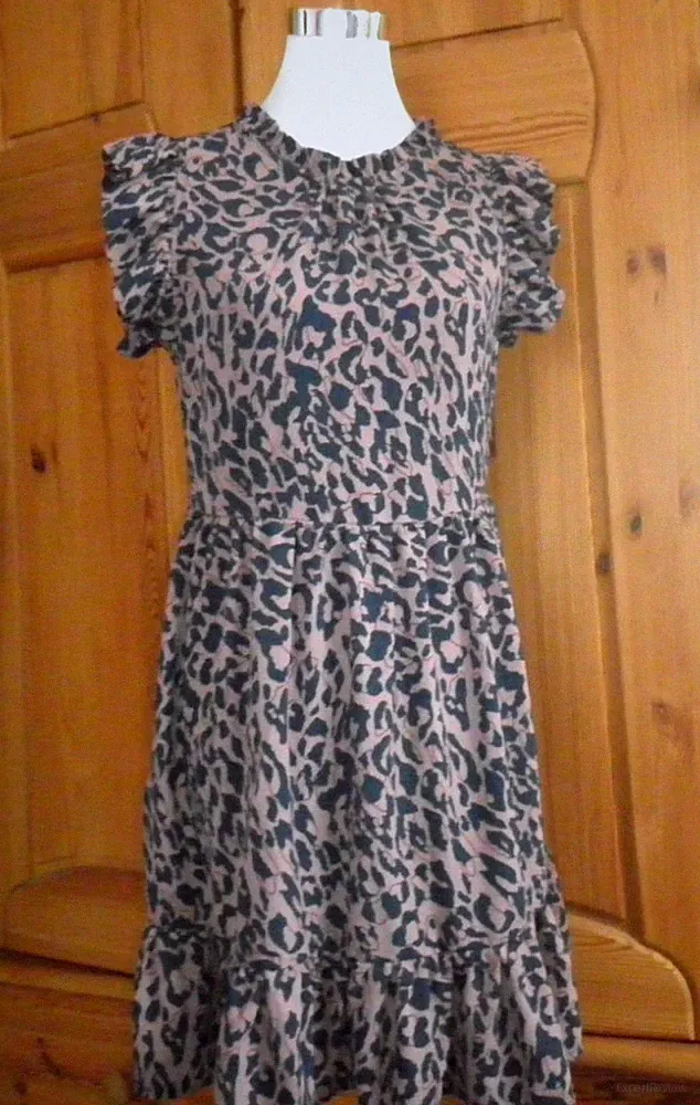 Süßes Damen Kleid Gr. S/36 Blau/Braun