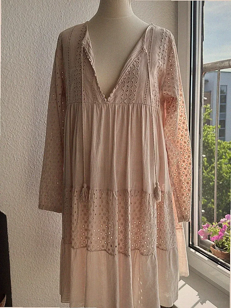 * Süßes Sommerkleid von " MADE IN ITALY " Gr.XL. Cremefarben - *NEU*