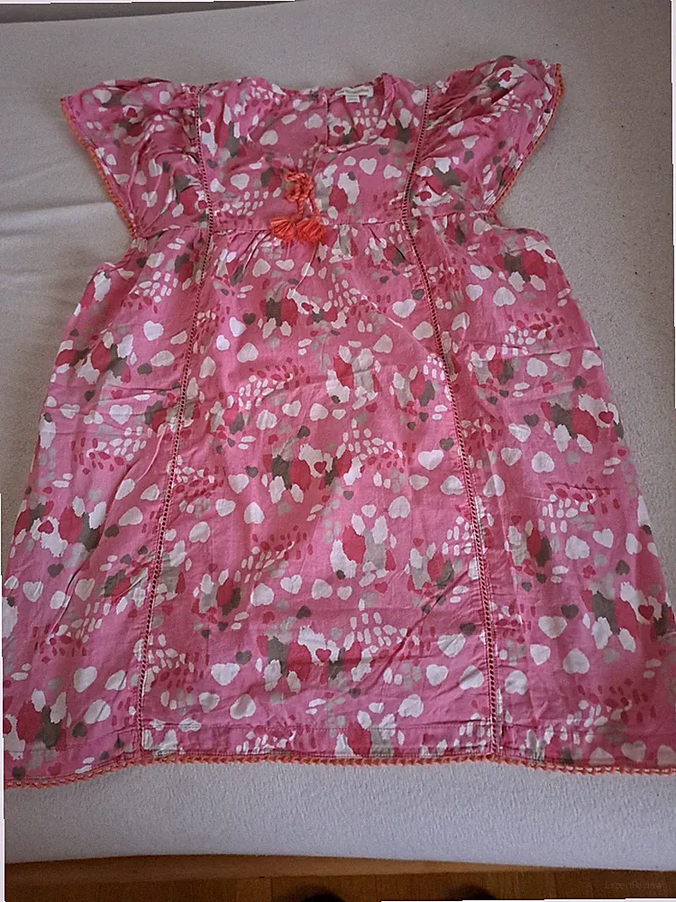 Süßes VERTBAUDET Etui-Kleid 156 rosa weiß Blumen Rüschen