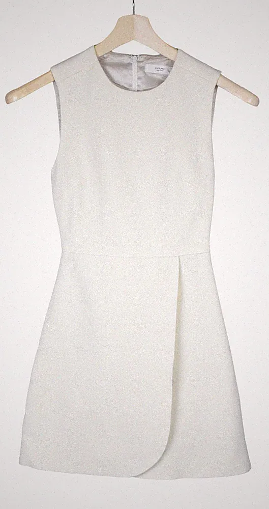 SUITSUPPLY Dress Damen (EU) 32 ärmellos gefüttert Crew-Neck Frontfalte A-Linie