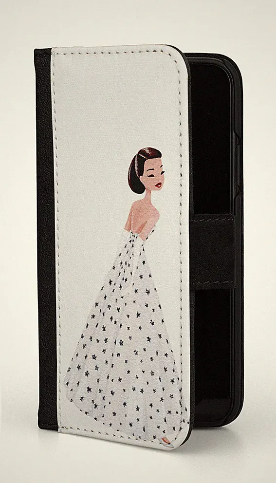 Sunny-Case Klapphülle Flip Case Etui für iphone 11 Audrey weisses Kleid Nr.828