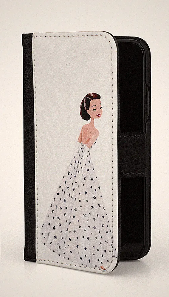 Sunny-Case Klapphülle Flip Case Etui für Samsung S22 Audrey weisses Kleid Nr.8