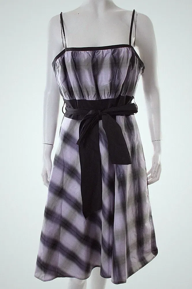 SWING A-Linien Kleid Damen Kleid Gr. DE 42 schwarz-helllila-blassgrün