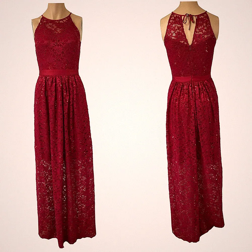 SWING Damen Kleid A-Linien-Kleid Spitze Cocktailkleid Abendkleid Rot Gr. 34 NEU